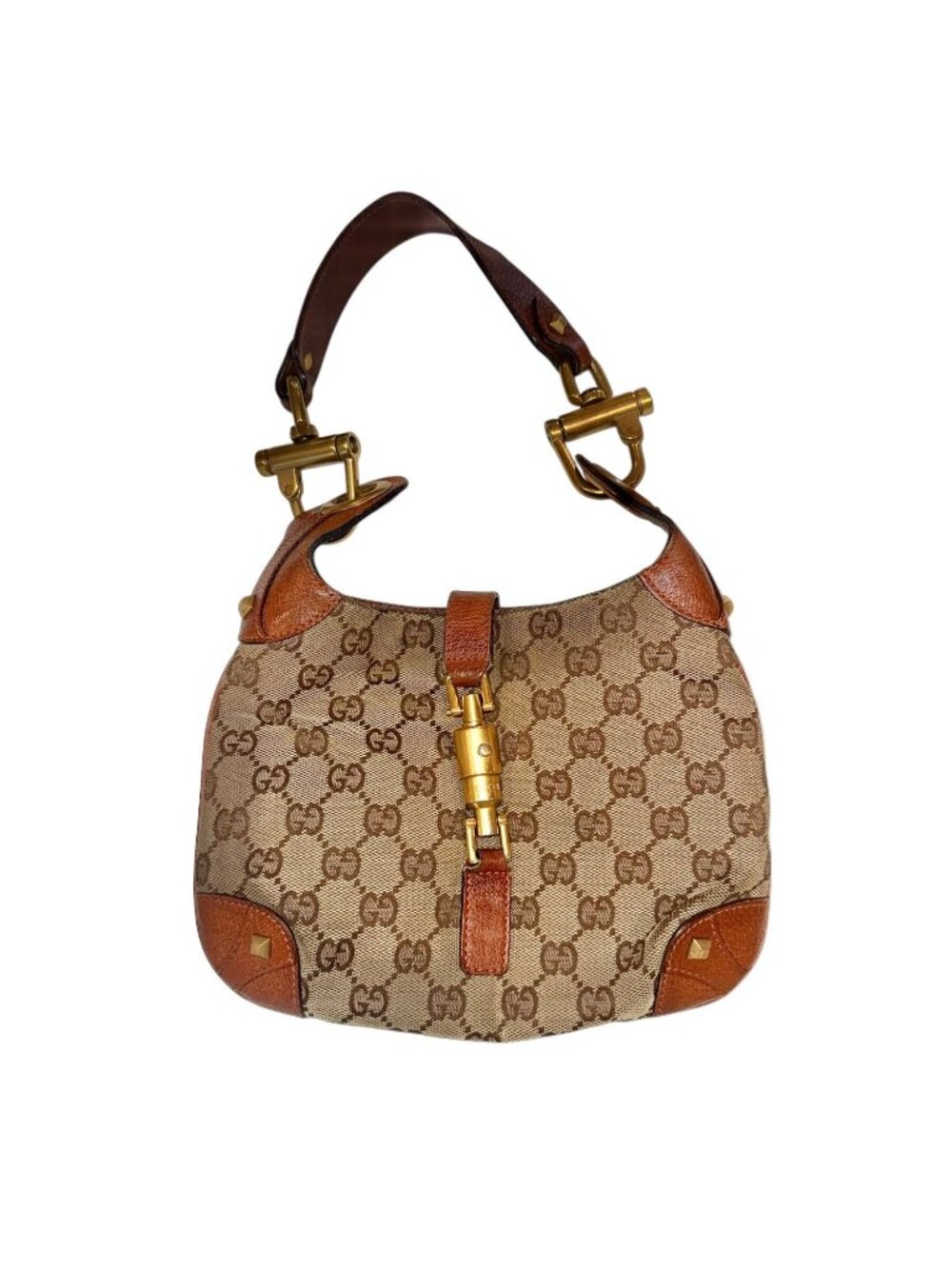 Gucci GG Canvas & Leather New Jackie Shoulder Bag